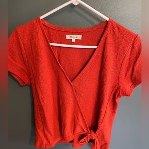 Madewell cropped wrap top size s